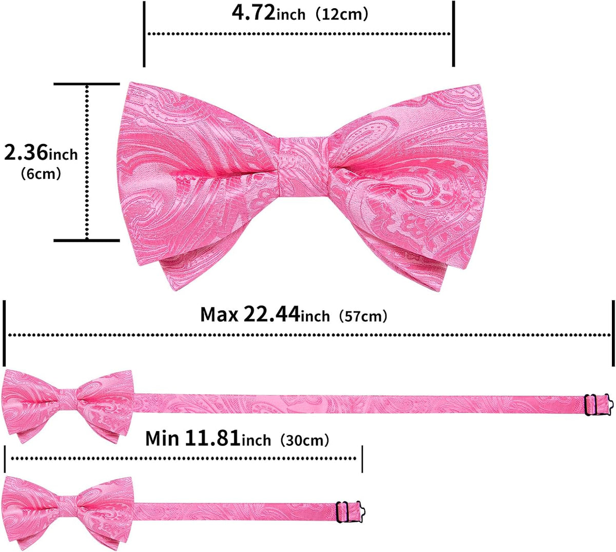 DiBanGu Silk Paisley Bow Tie for Men Formal Pre-tied Bowtie Set
