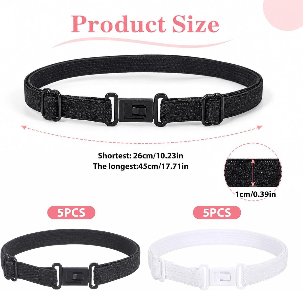10 Pcs Bow Ties Elastic Straps with Clips, Adjustable Bow Tie Holder Elastic Band