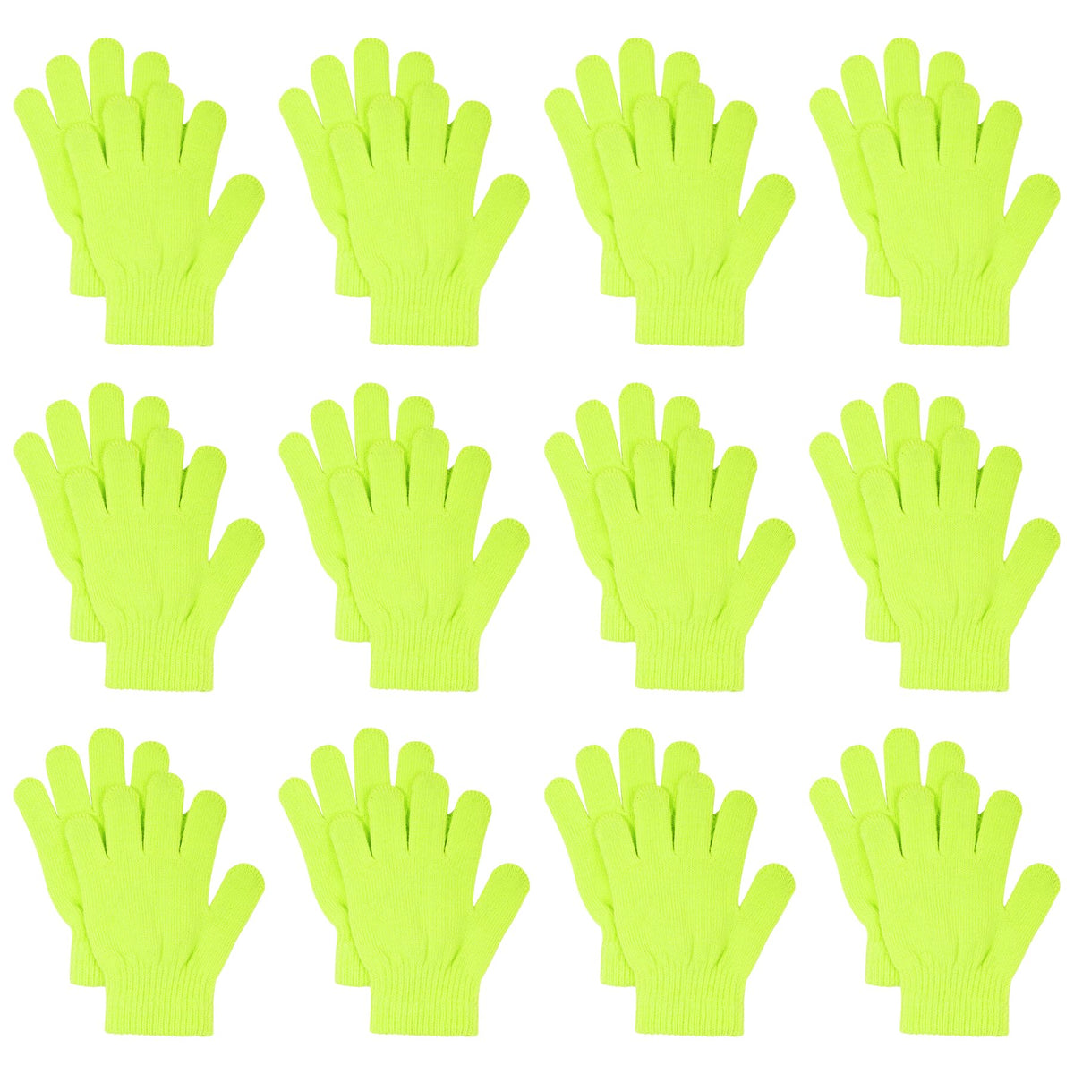 jiebor 12 Pairs Kids Warm Winter Knit Gloves for Boys Girls Children