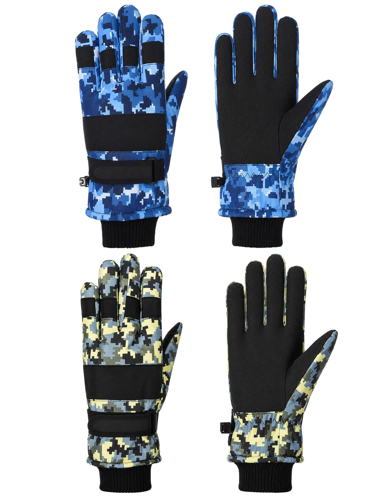 SATINIOR 2 Pair Kids Waterproof Winter Gloves