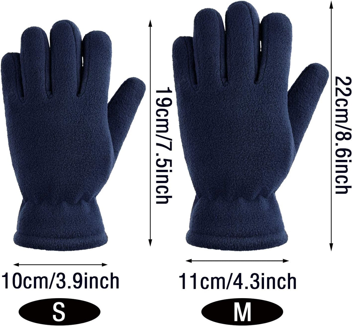SATINIOR 3Pairs Winter Gloves for Kids, Soft Snow Fleece Glove, 5-12 Year
