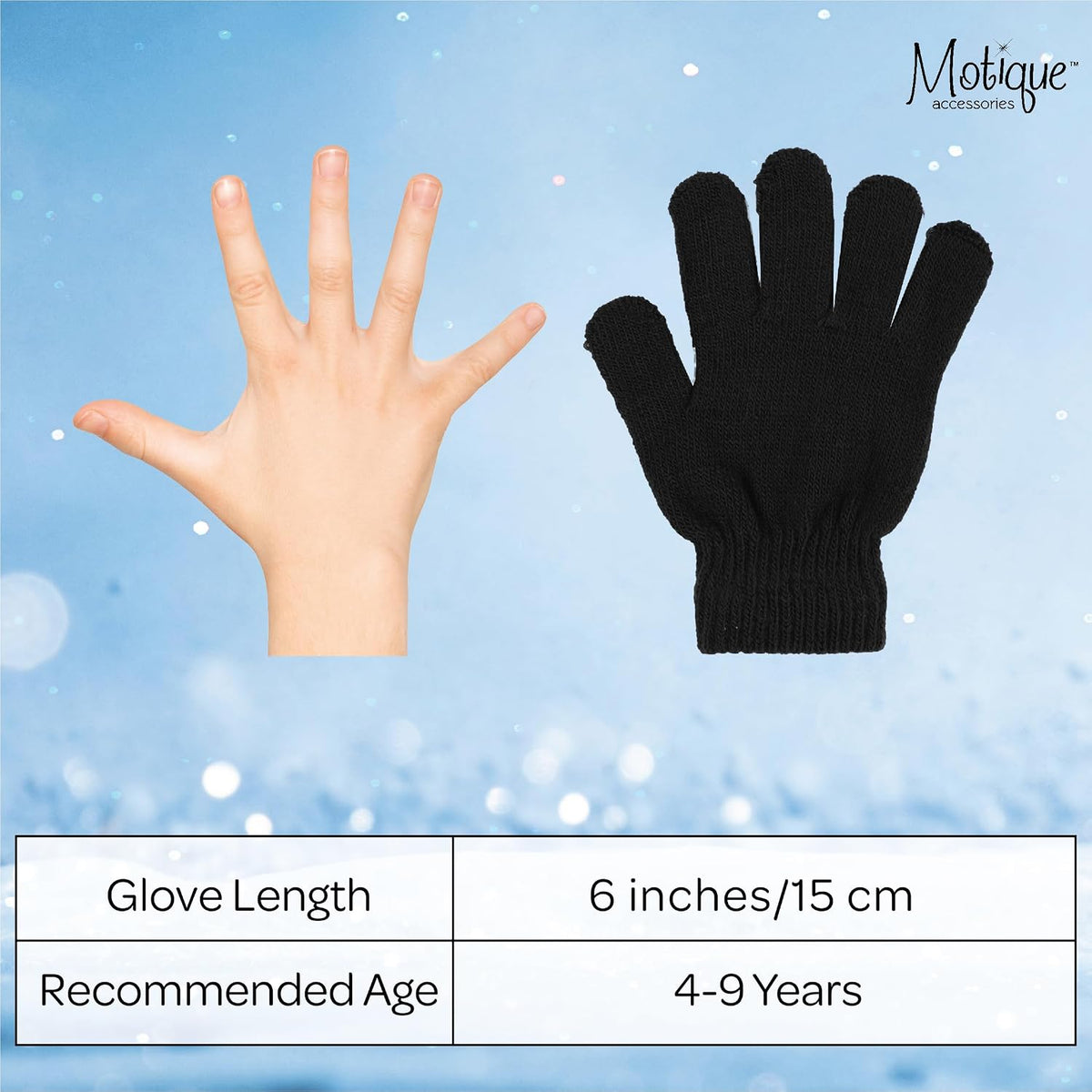 Kids Gloves Magic Knit Gloves for Girls/Boys Solid Colors