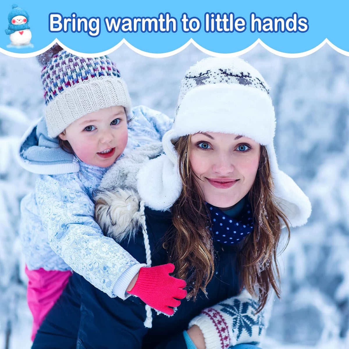 Handepo 50 Pairs Bulk Kids Gloves Winter