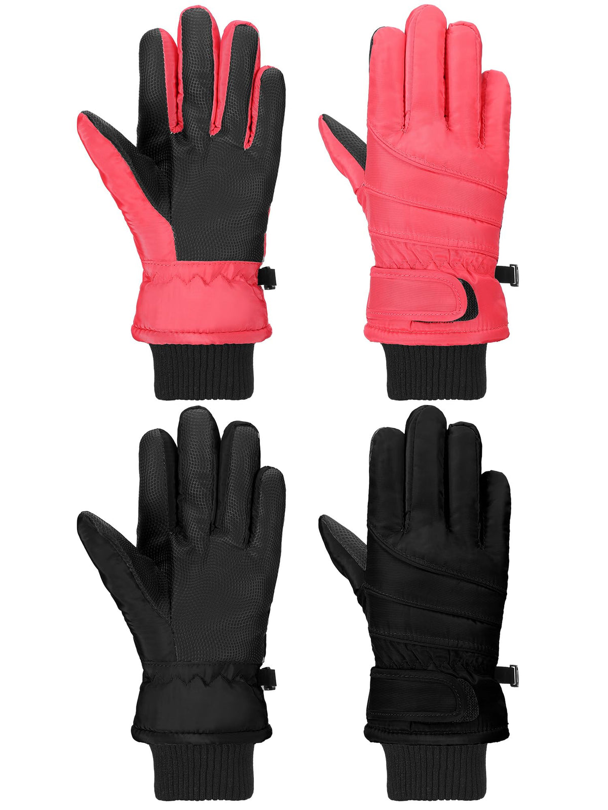SATINIOR 2 Pair Kids Waterproof Winter Gloves
