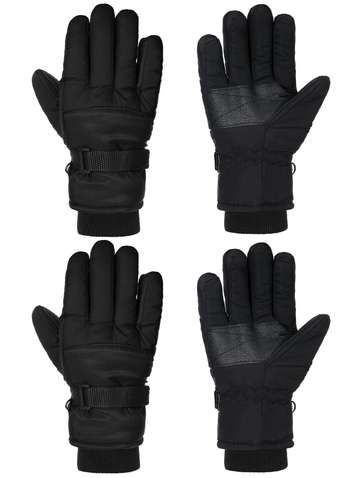 SATINIOR 2 Pair Kids Waterproof Winter Gloves