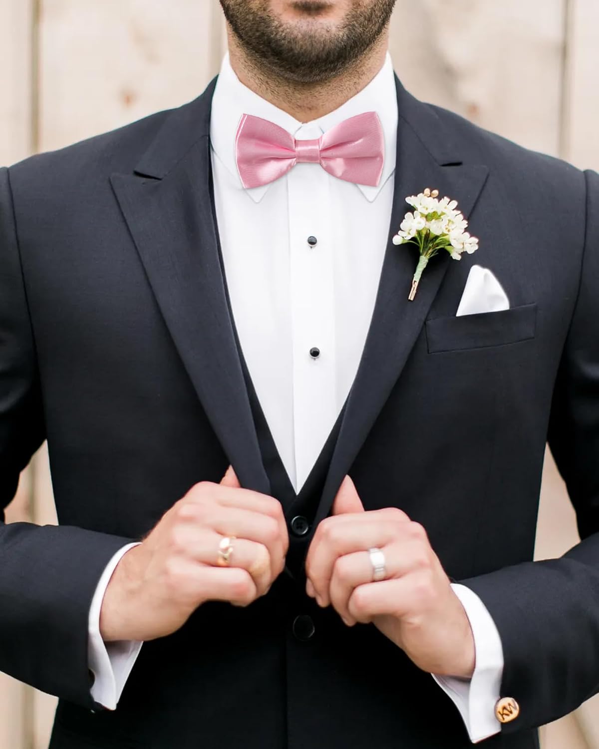 AWAYTR Bow Ties for Men - Pre-Tied Adjustable Tuxedo Style for Wedding