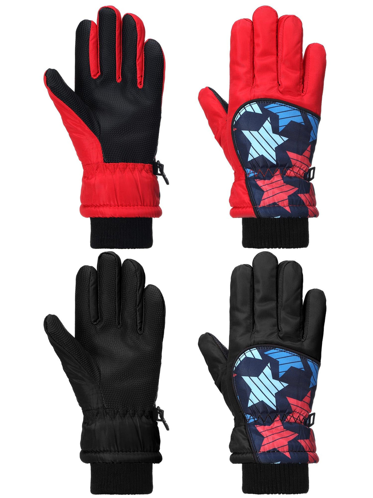 Hicarer 2 Pairs Kids Waterproof Winter Snow Gloves