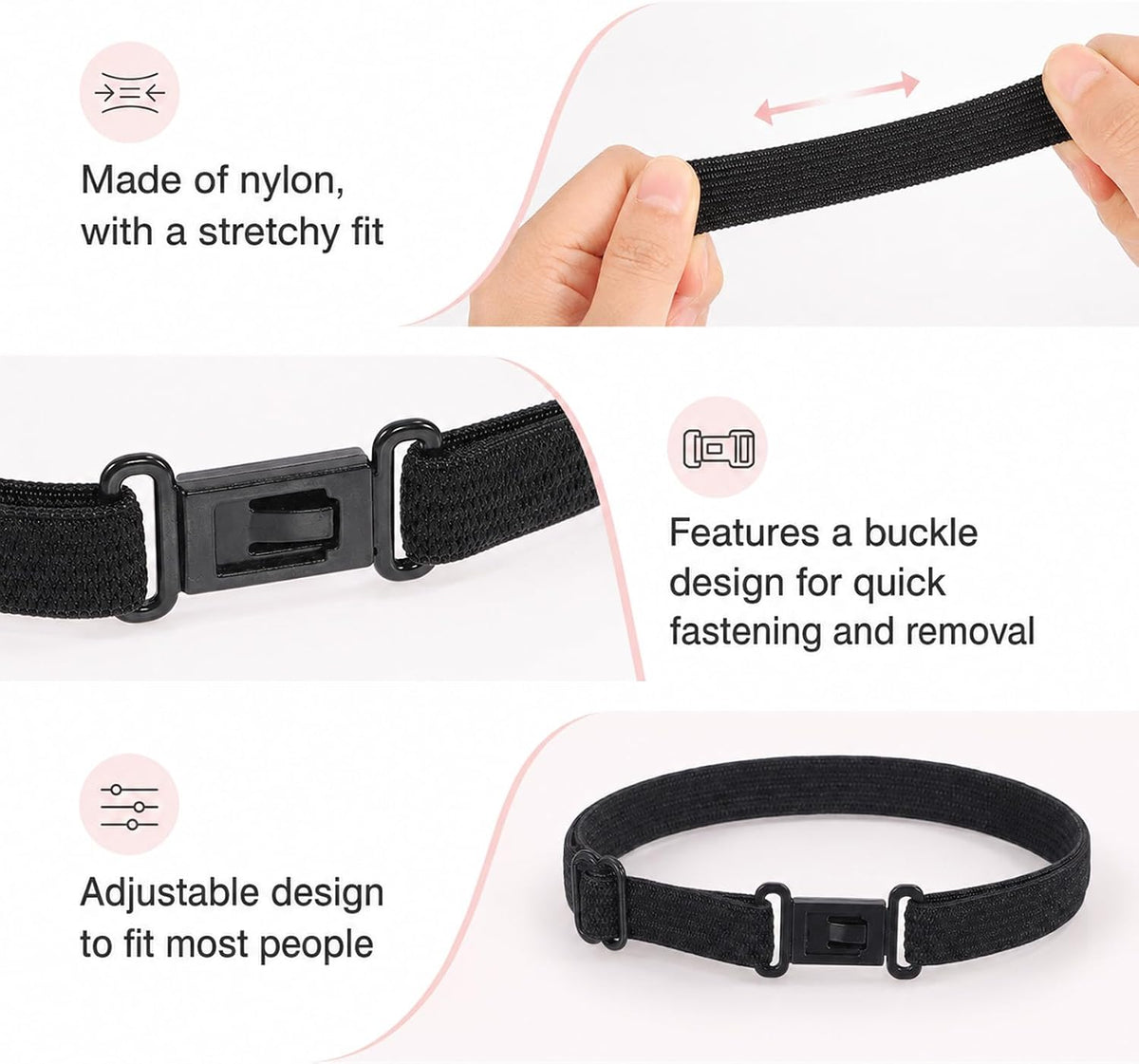 10 Pcs Bow Ties Elastic Straps with Clips, Adjustable Bow Tie Holder Elastic Band