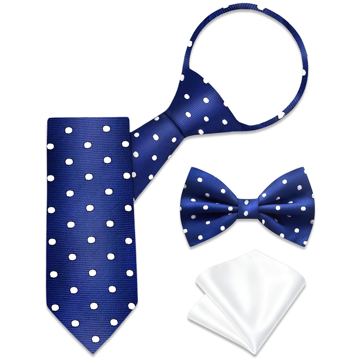 Boys Pre-Tied Zipper Necktie 3-Piece Set