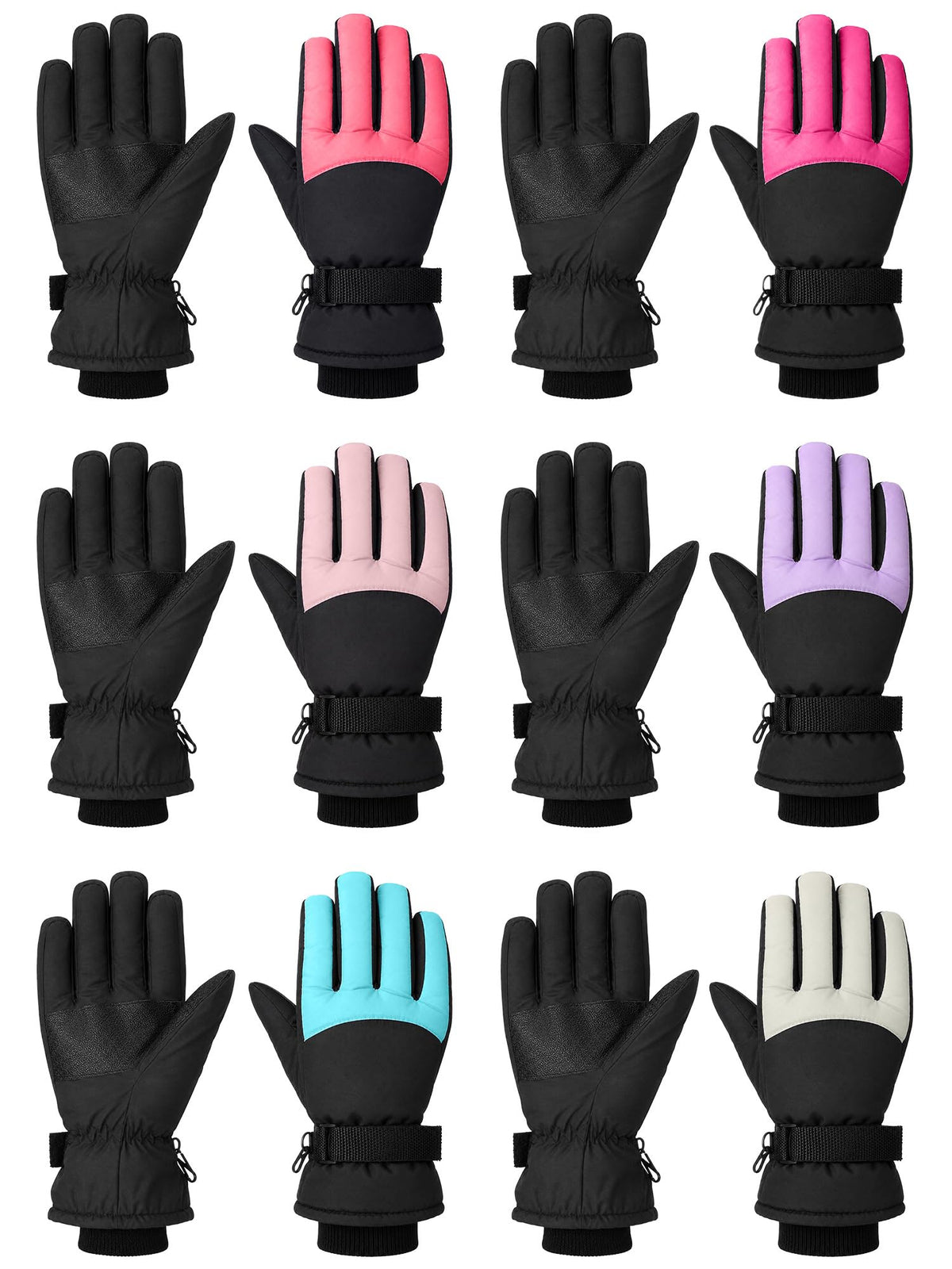 Bencailor 6 Pairs Kids Winter Snow Gloves