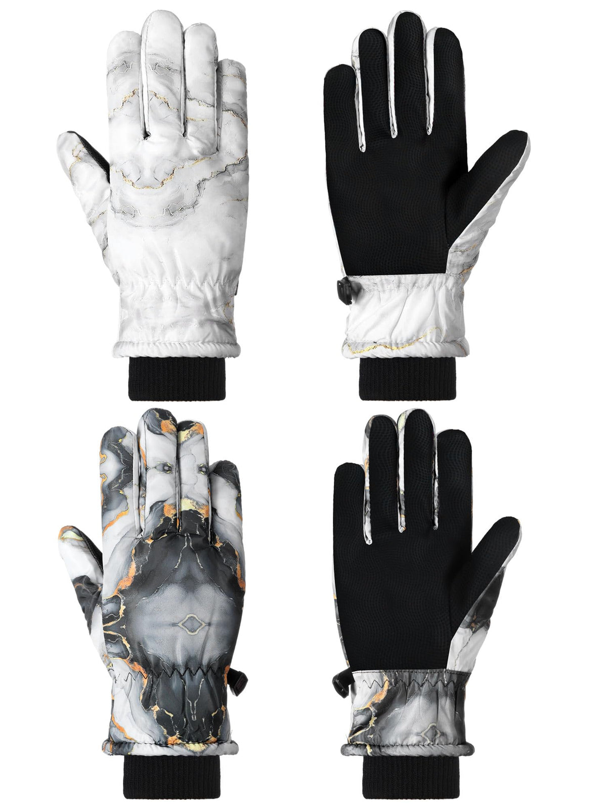 SATINIOR 2 Pair Kids Waterproof Winter Gloves