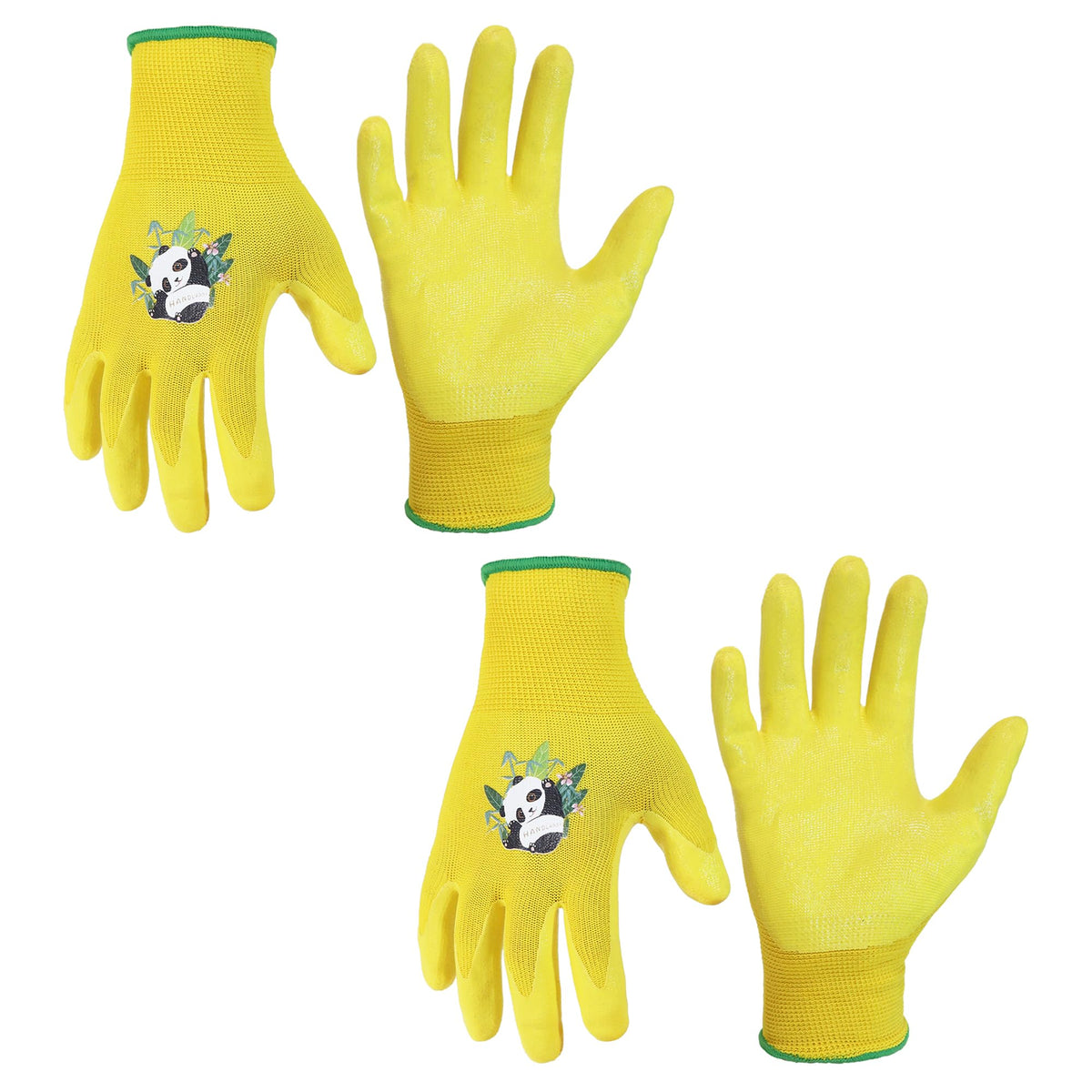 HANDLANDY 2 Pairs Kids Gardening Gloves, Grippy Kids Work Gloves, M