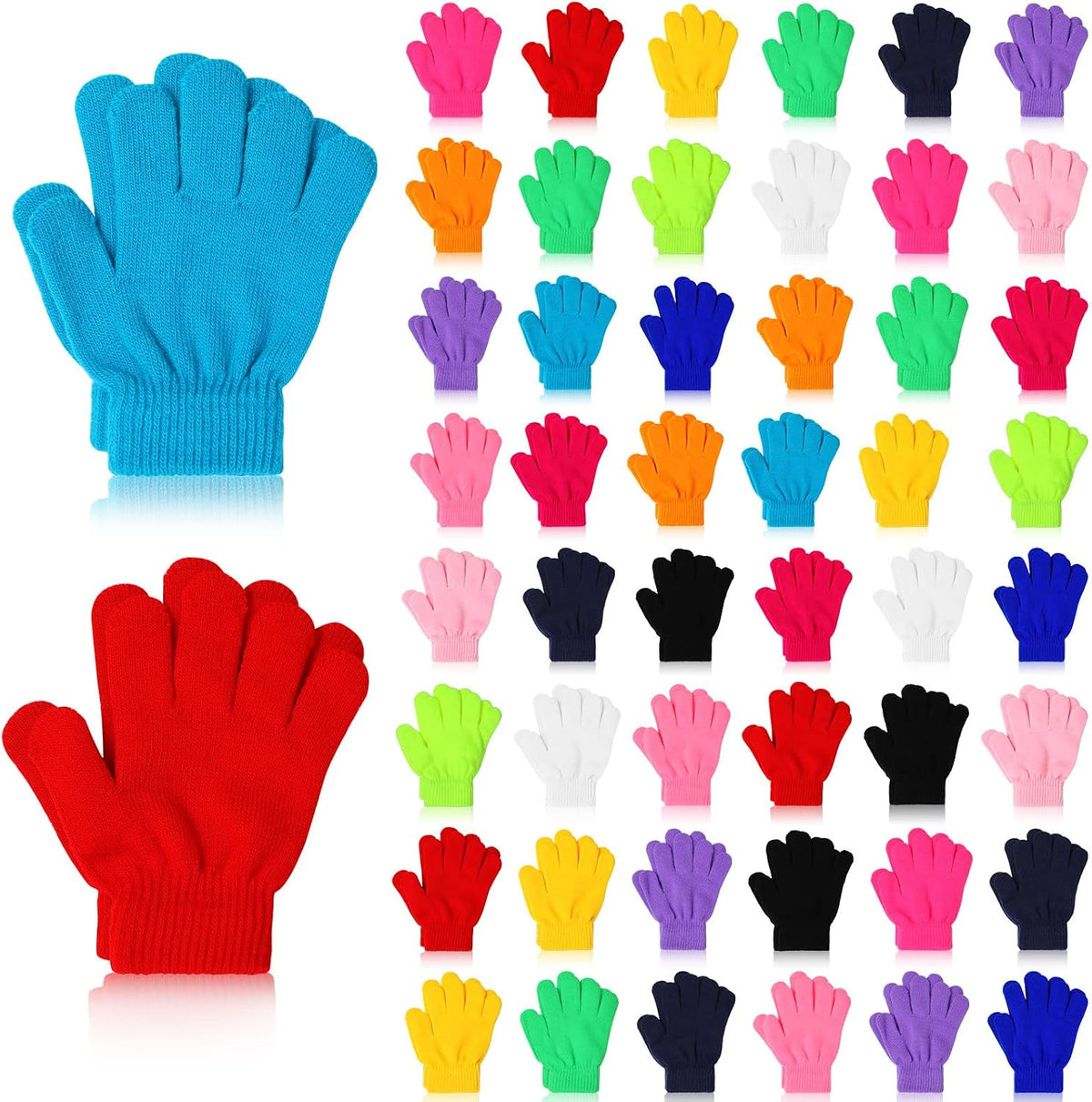 Handepo 50 Pairs Bulk Kids Gloves Winter