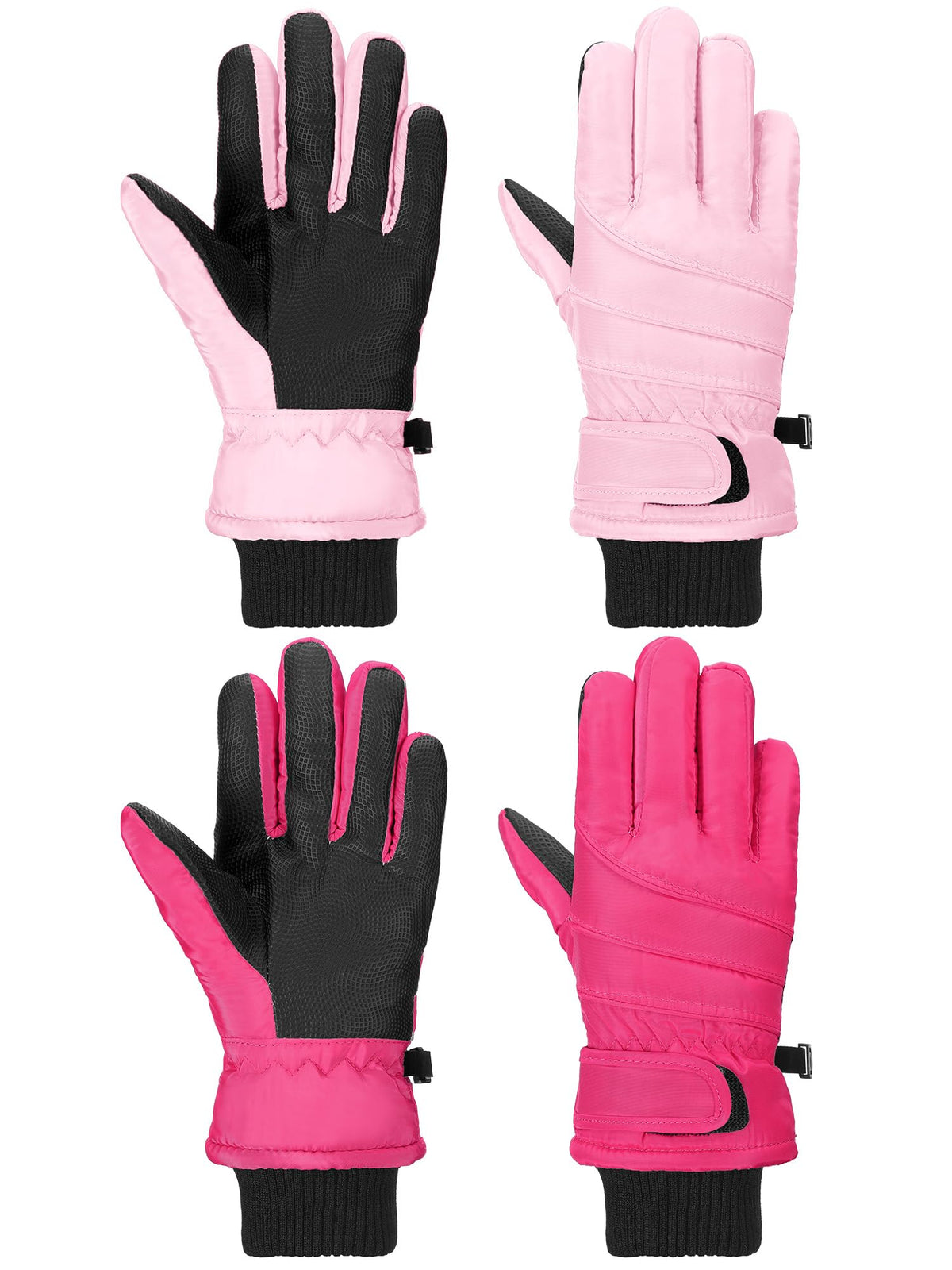 SATINIOR 2 Pair Kids Waterproof Winter Gloves