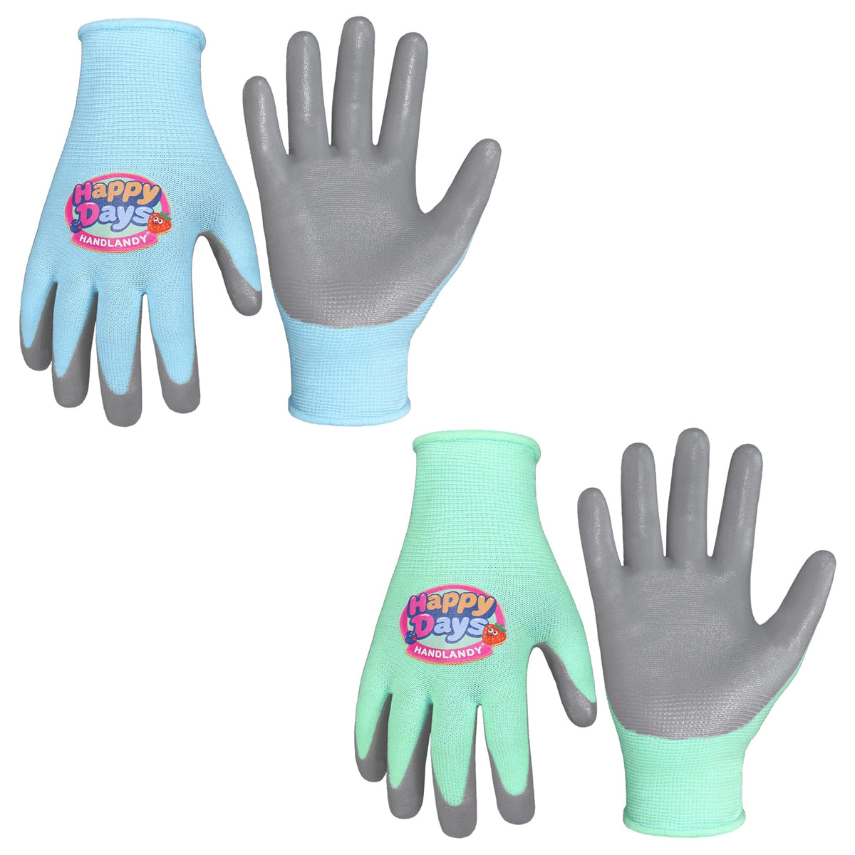 HANDLANDY 2 Pairs Kids Gardening Gloves, Grippy Kids Work Gloves, M
