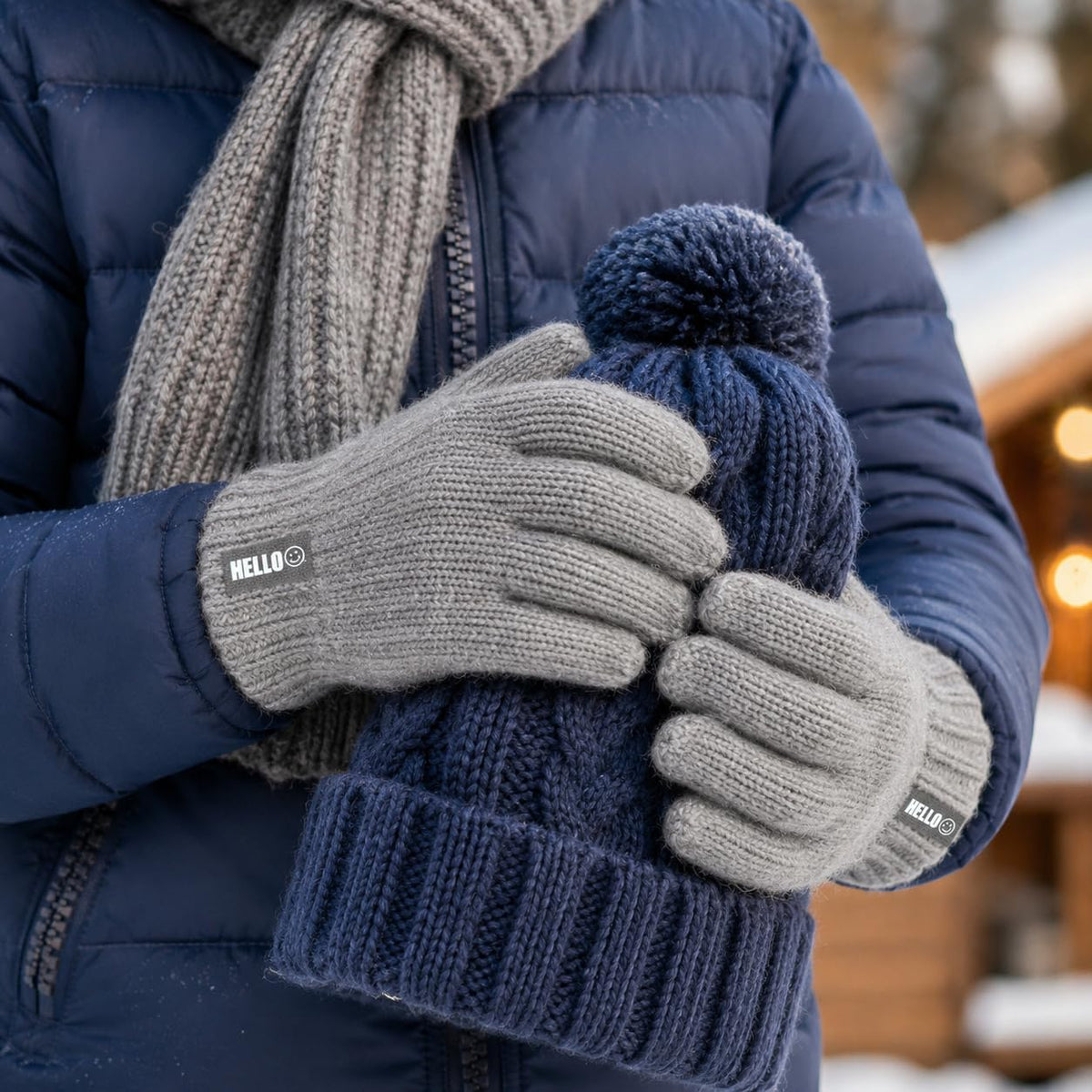 Kids Winter-Knit-Gloves Boys-Girls Warm-Cable Cold-Weather-Gloves