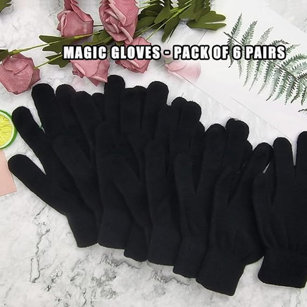 6 Pairs Winter Magic Gloves Knit Gloves for Kids Gloves Boys Winter Gloves