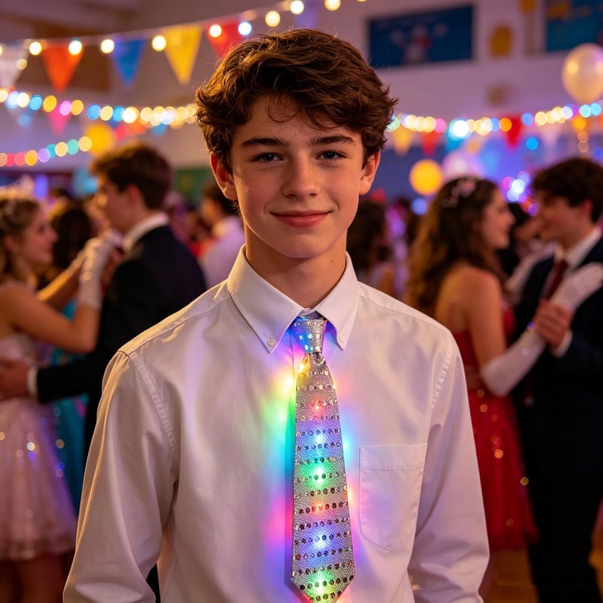 LED Sequin Necktie Electric Bright Light Up Men's Bow Ties Women Kids Flashing Bowties Glow Party Rave Festival School