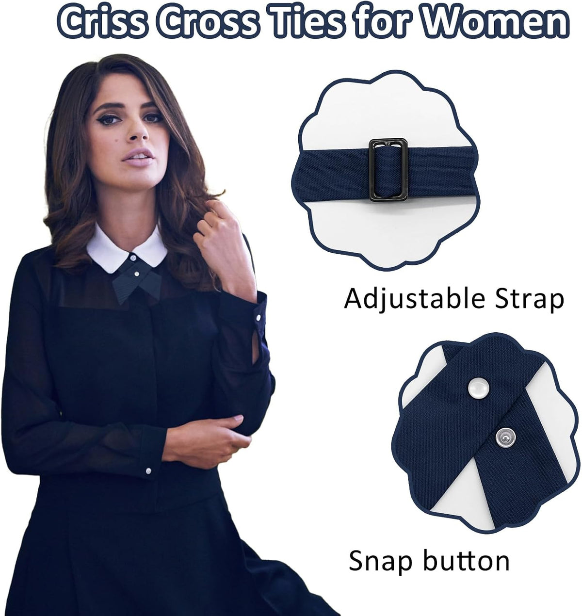 Bow Ties for Women Criss-Cross Tie Solid Color Neck Tie for Women Girls Boys School Uniform Shirts Blouses Cosplay
