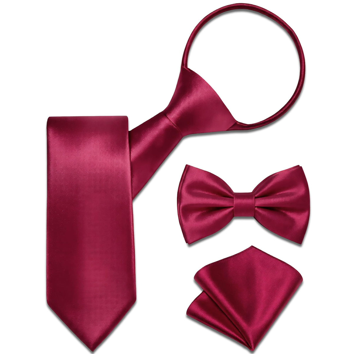 Boys Pre-Tied Zipper Necktie 3-Piece Set