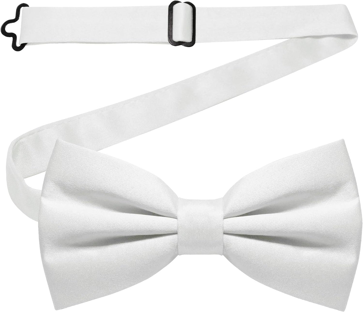 JEMYGINS Solid Color Pre-tied Bow Tie Adjustable Bowtie for Men