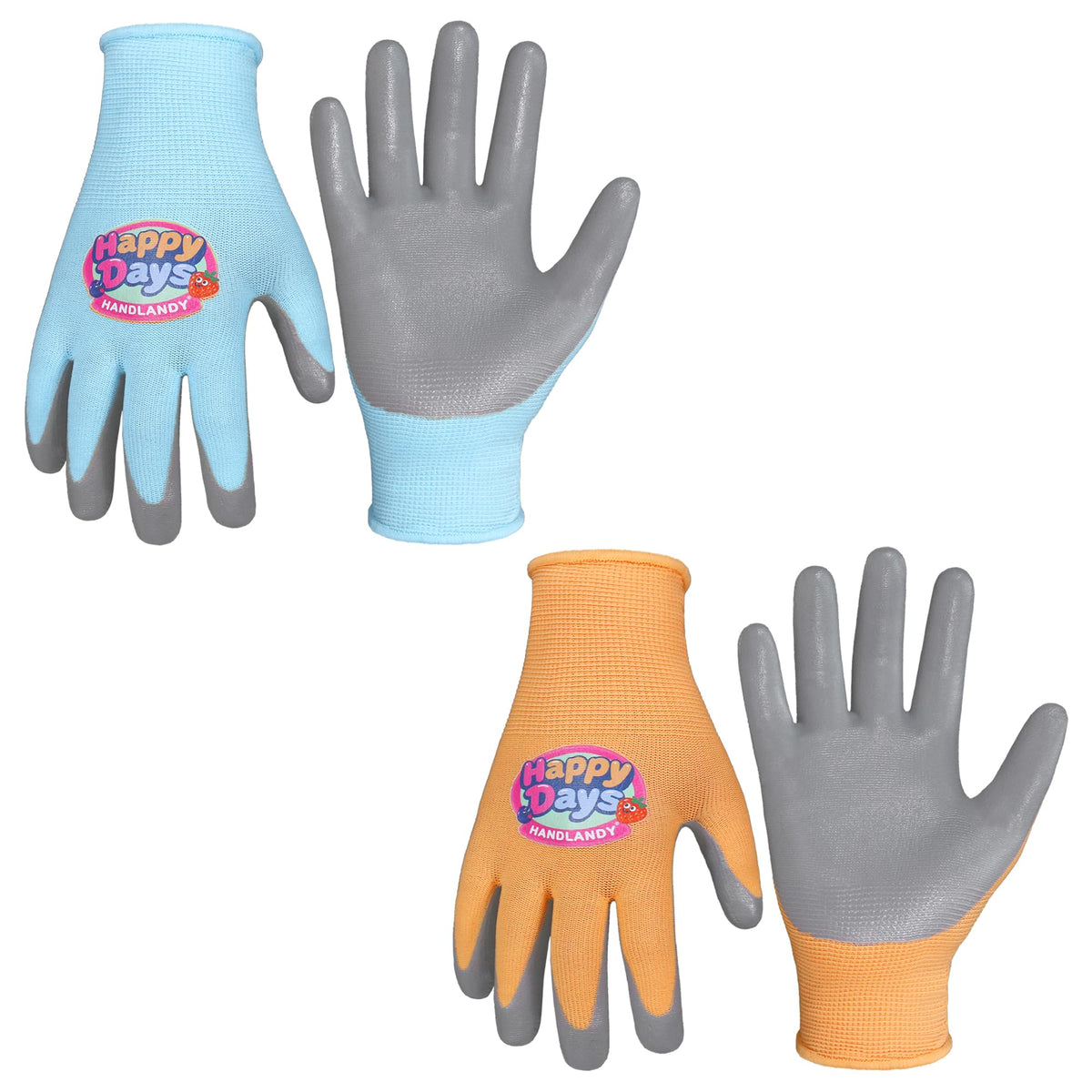 HANDLANDY 2 Pairs Kids Gardening Gloves, Grippy Kids Work Gloves, M