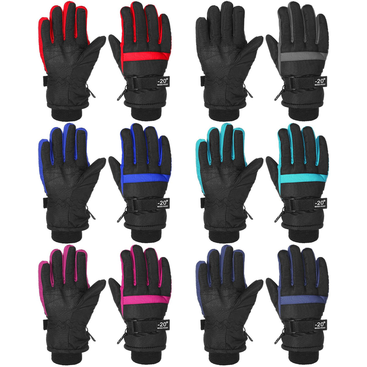 Bencailor 6 Pairs Kids Winter Snow Gloves