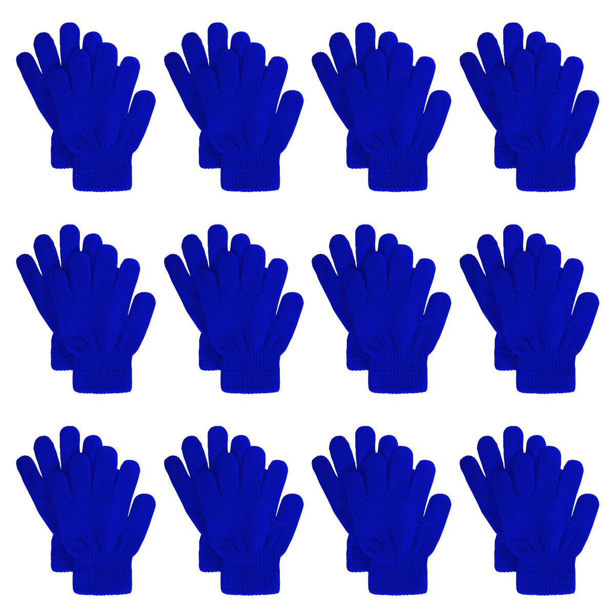 jiebor 12 Pairs Kids Warm Winter Knit Gloves for Boys Girls Children