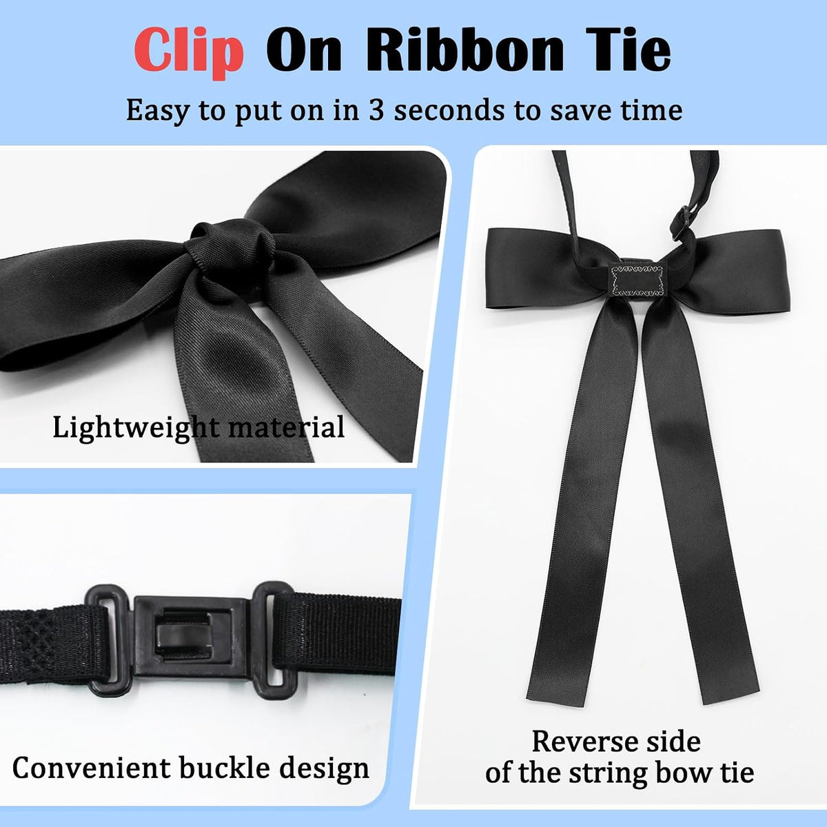 Luckyvestir Western Bow Ties for Men Women, Black/Red Colonel Satin Ribbon String Bow Tie for Costume Uniform