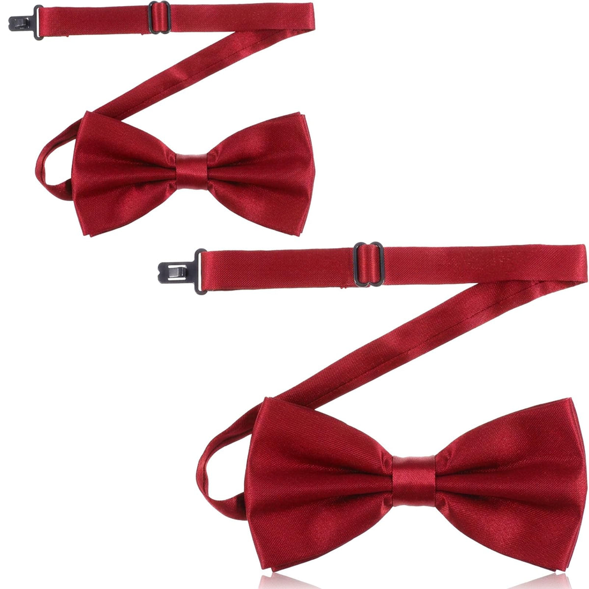 Mabor 2Pcs Bow Tie Adjustable Pre-tied Necktie for Men Boys Classic Pre Tied Neck Ties for Graduation Wedding Costume Party