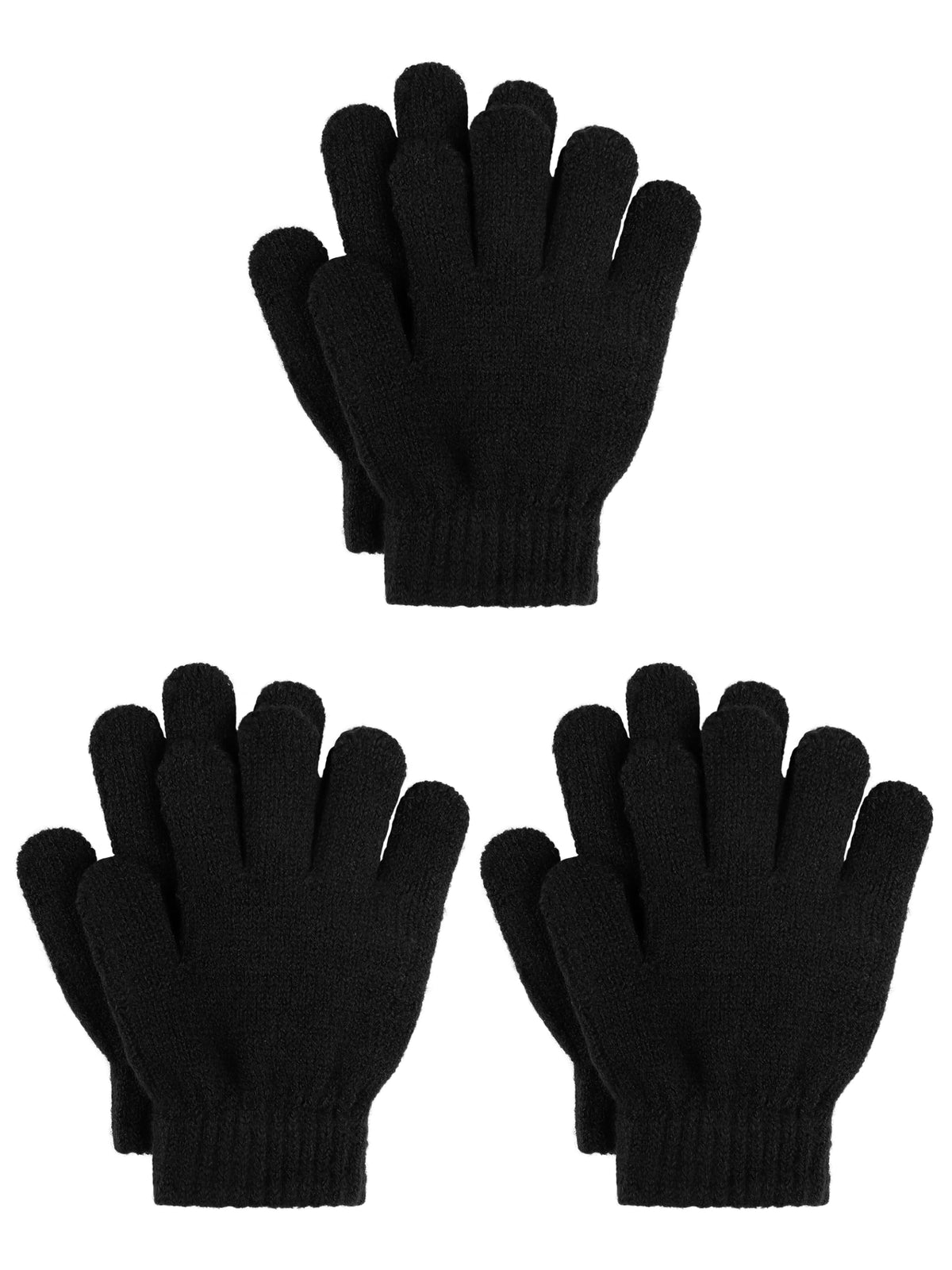 Cooraby 3 Pairs Kids Winter Gloves Thick Warm Toddler Gloves for Boys Girls