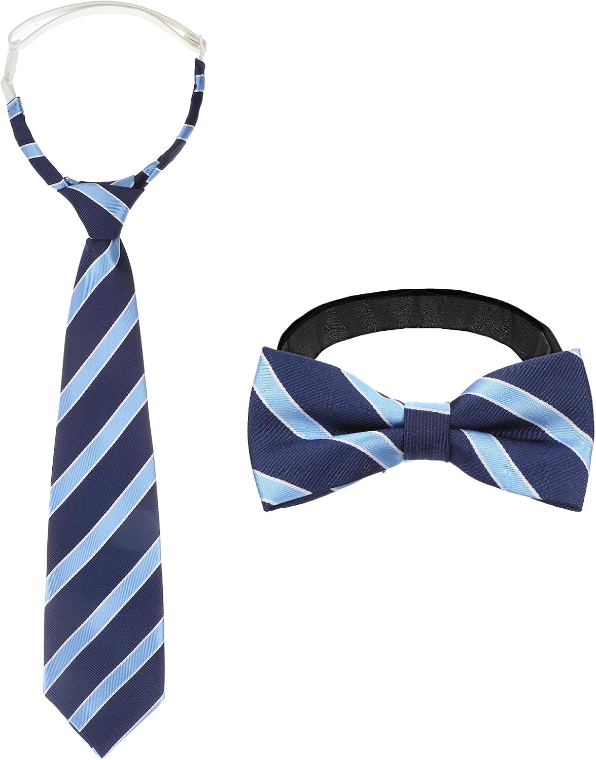 2PCS Necktie & Bow Tie for Boys, Pre-Tied Necktie & Bowtie