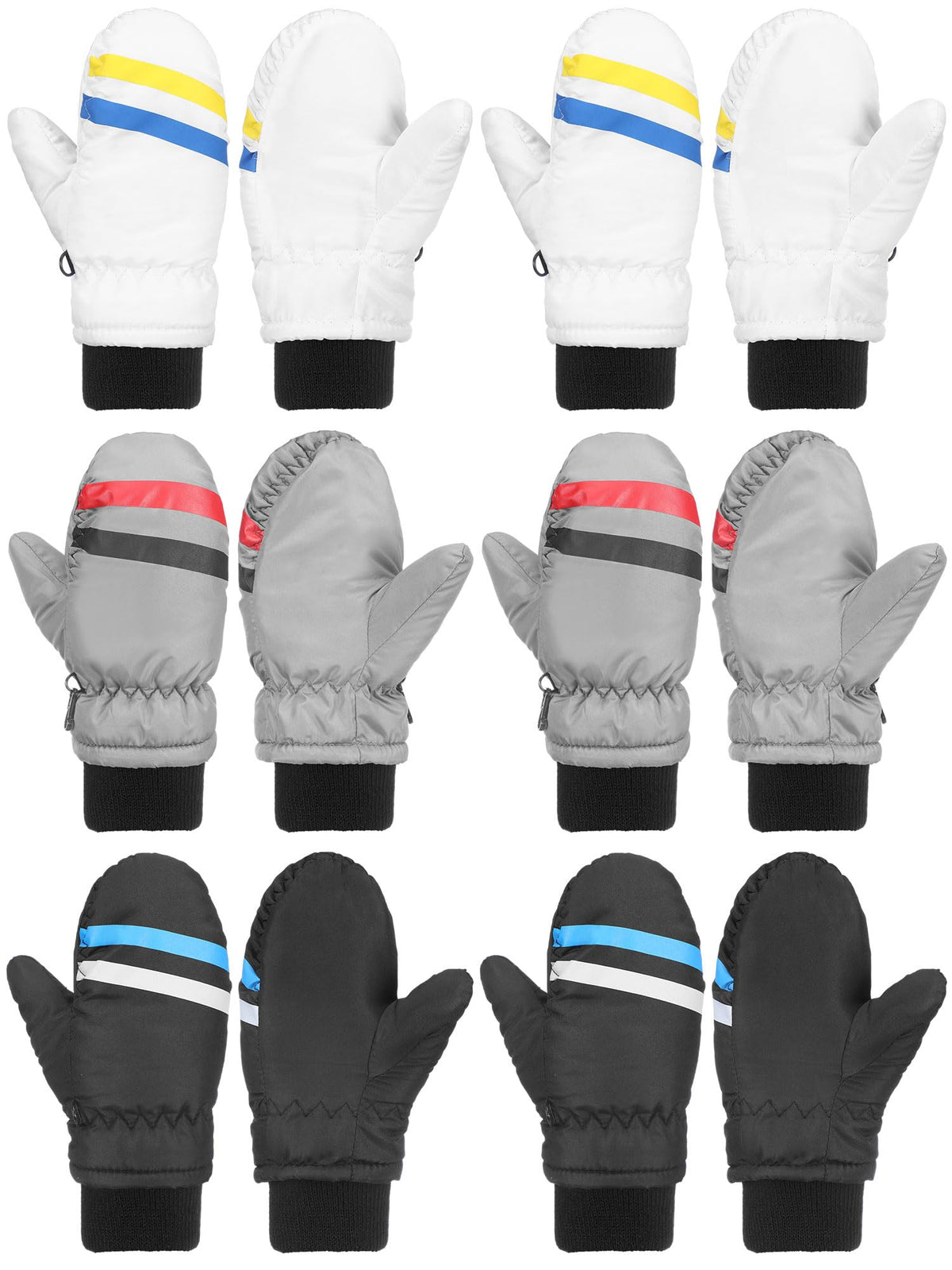 SATINIOR 6 Pairs Kids Snow Mittens
