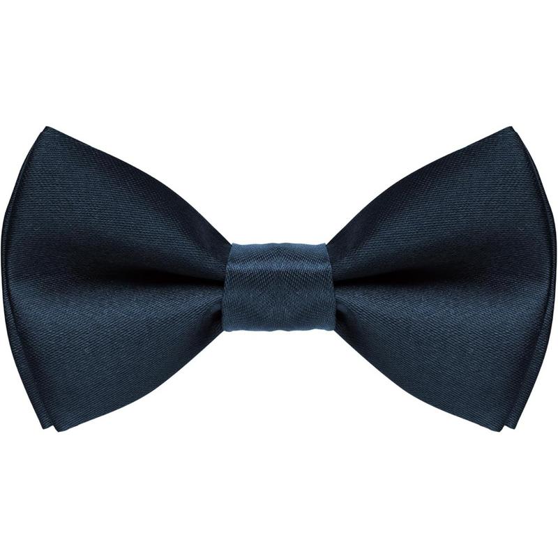 Kids' Black Bow Pre-tied Polyester Satin Bowtie - Double-Layer Unisex Neckwear with Adjustable Strap for Boys, Weddings, Christmas, Birthday, Sports, Graphic Casual Daily Use