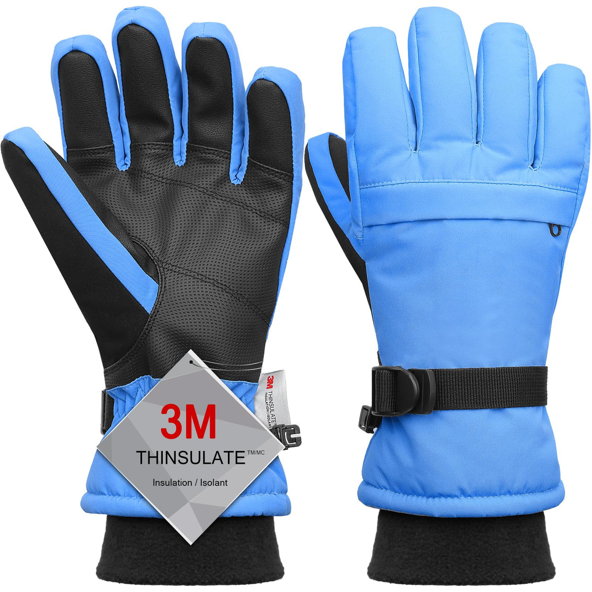 Ski Gloves,Snow Gloves Waterproof Winter Warm Cold Weather Touchscreen Gloves for Parent& Child Kids Skiing,Snowboarding