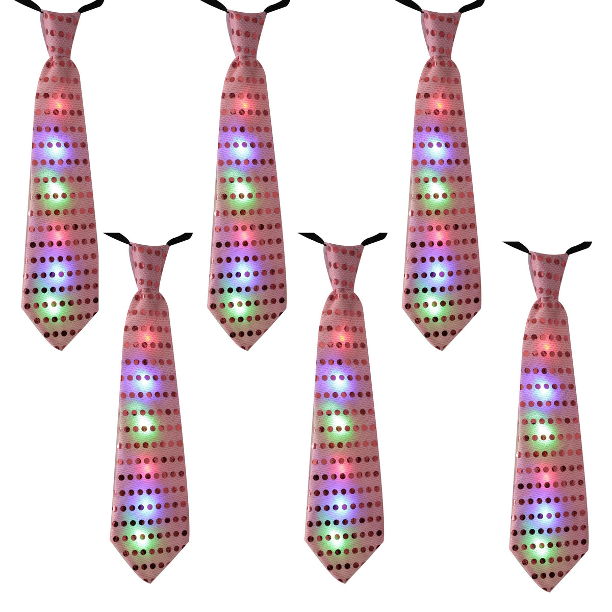 LED Sequin Necktie Electric Bright Light Up Men's Bow Ties Women Kids Flashing Bowties Glow Party Rave Festival School