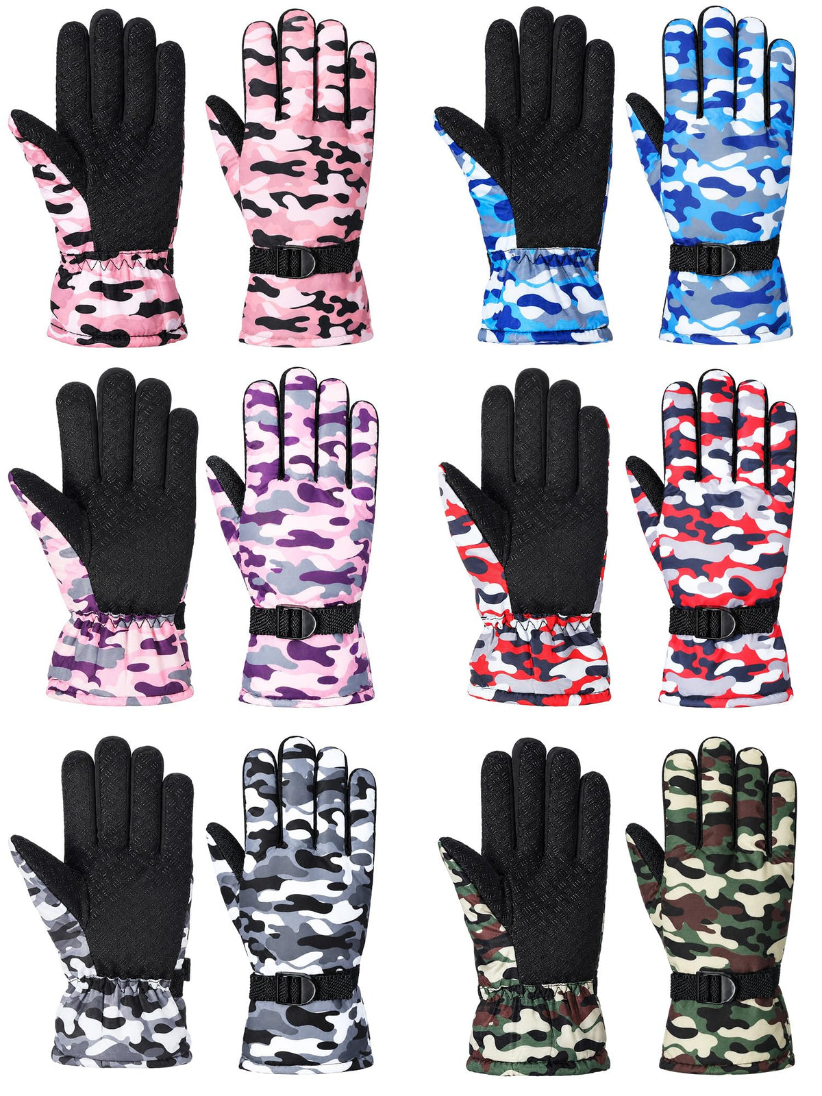 Bencailor 6 Pairs Kids Winter Snow Gloves