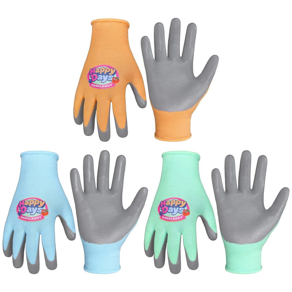 HANDLANDY 2 Pairs Kids Gardening Gloves, Grippy Kids Work Gloves, M