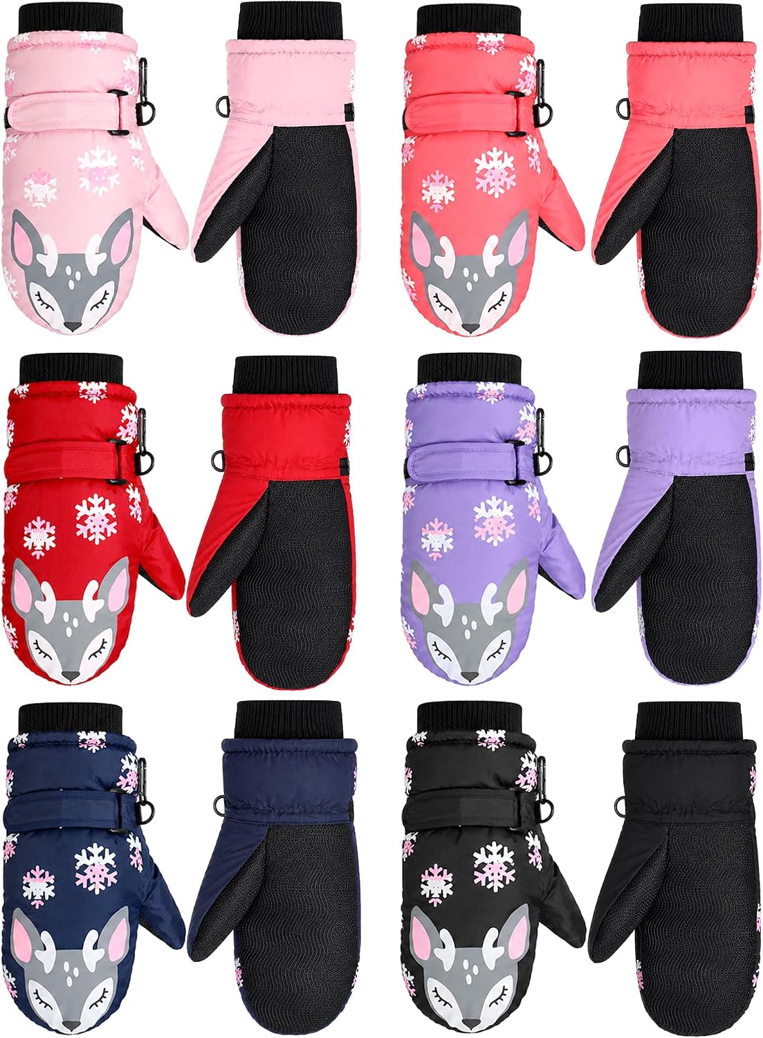 SATINIOR 6 Pairs Kids Snow Mittens