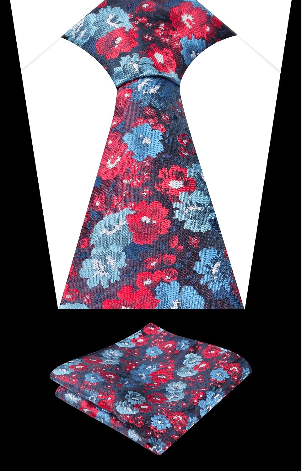 Alizeal Mens 3.15'' Colorful Flower Necktie Set