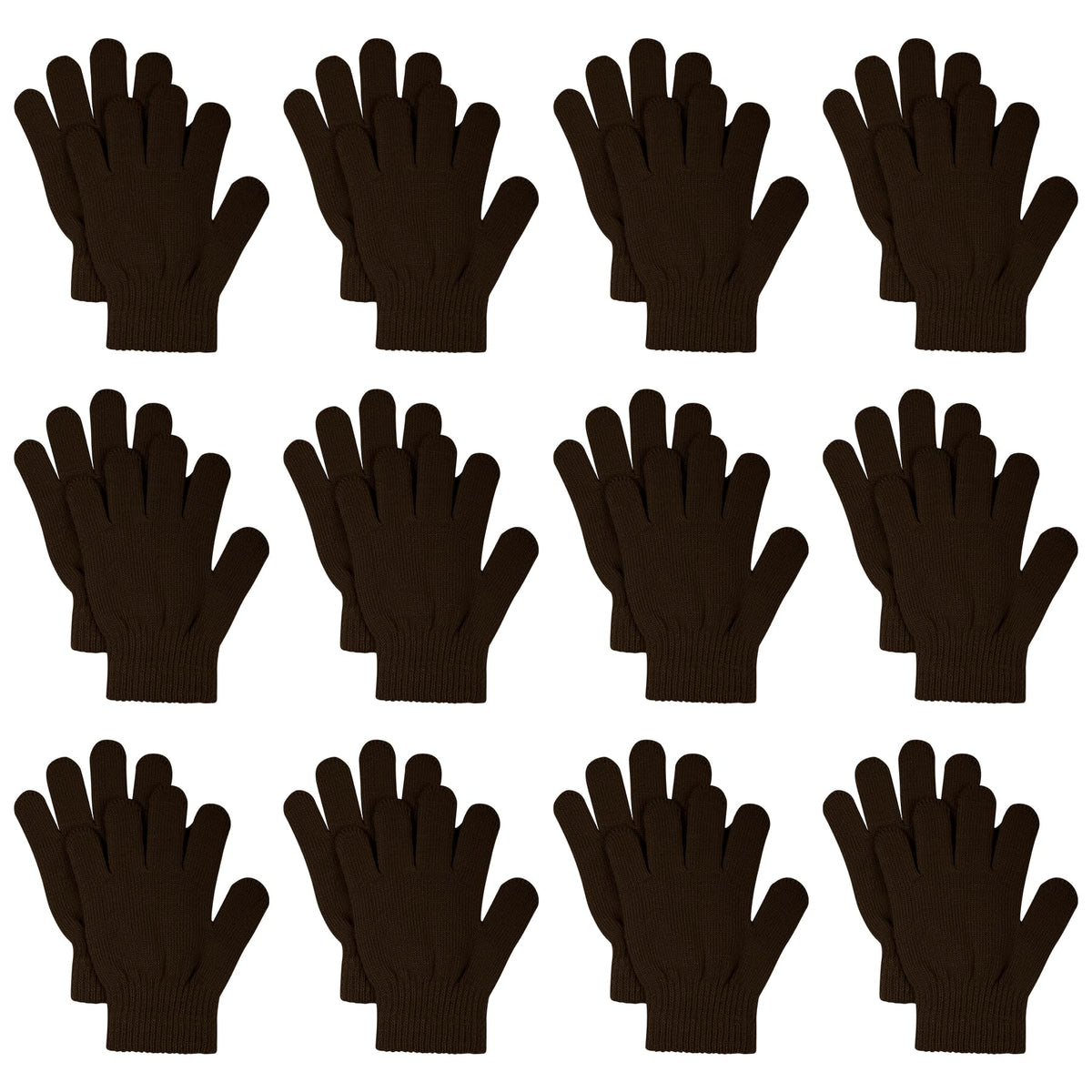 jiebor 12 Pairs Kids Warm Winter Knit Gloves for Boys Girls Children