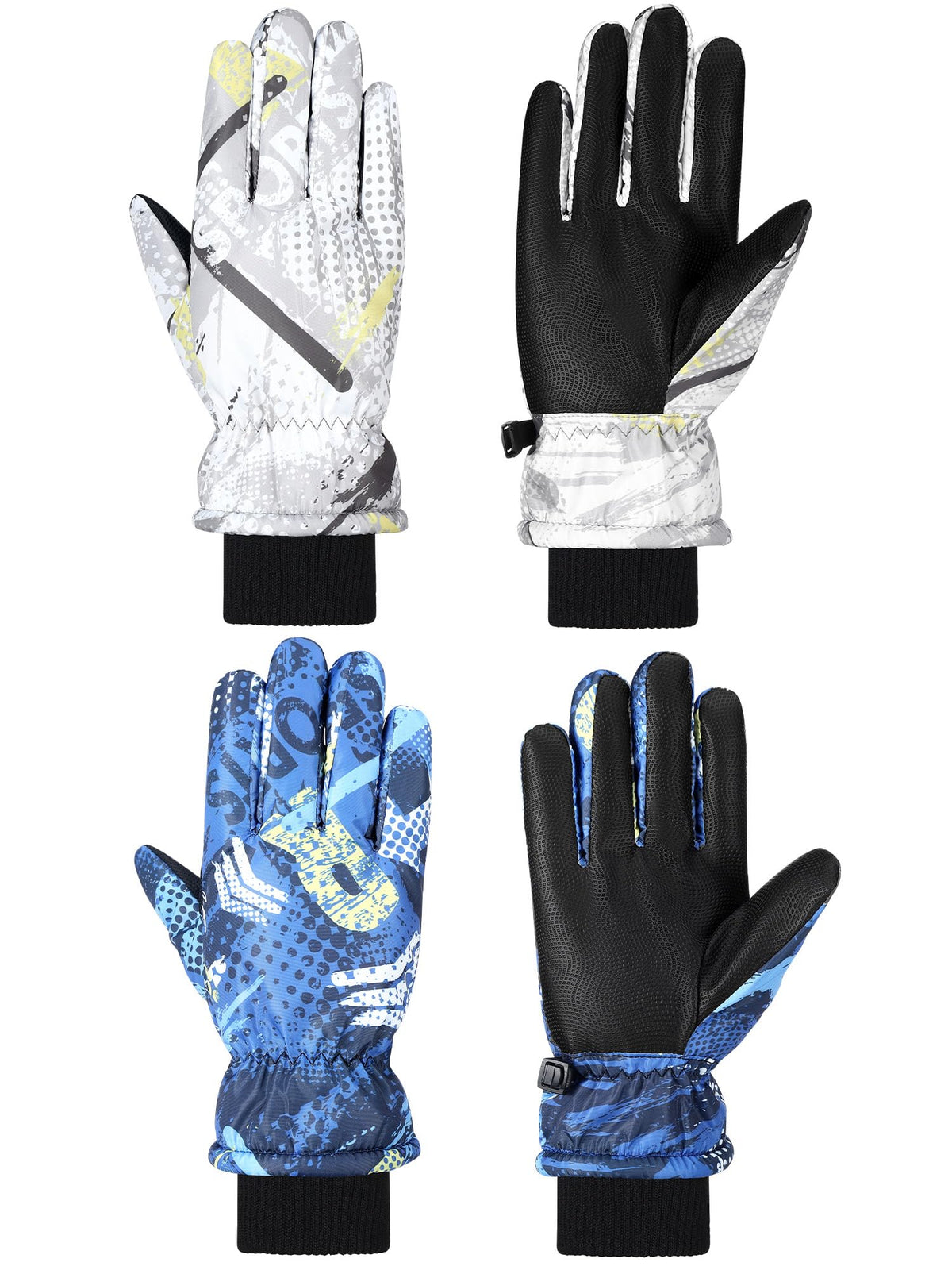 SATINIOR 2 Pair Kids Waterproof Winter Gloves
