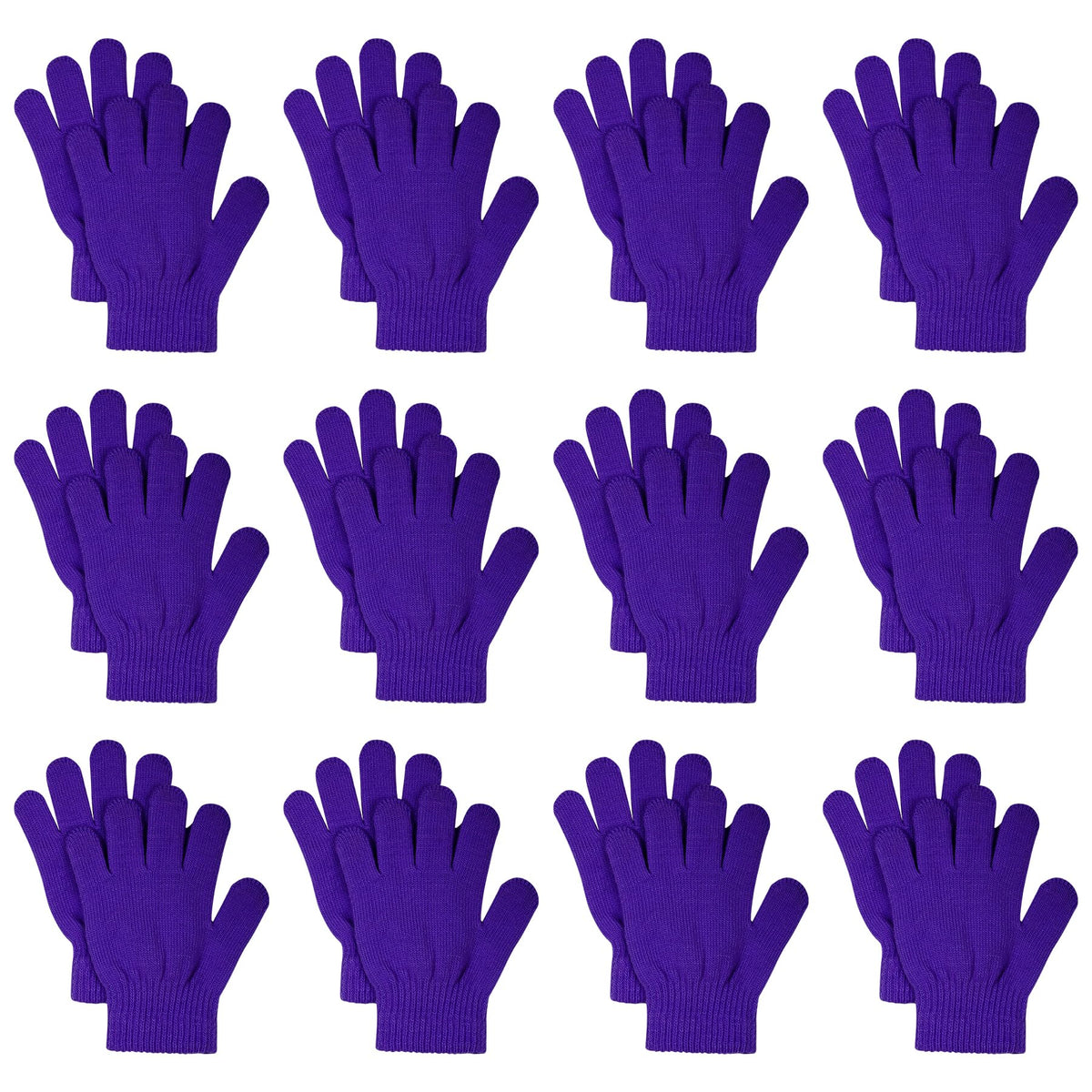 jiebor 12 Pairs Kids Warm Winter Knit Gloves for Boys Girls Children