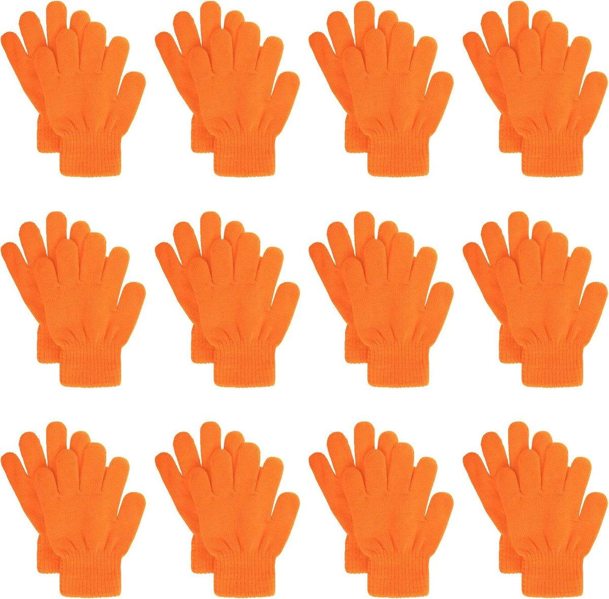 jiebor 12 Pairs Kids Warm Winter Knit Gloves for Boys Girls Children