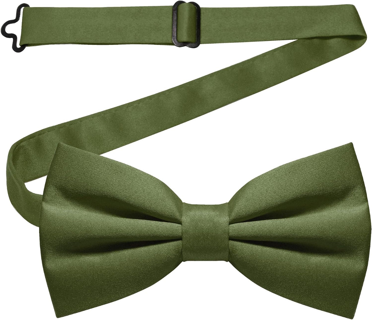 JEMYGINS Solid Color Pre-tied Bow Tie Adjustable Bowtie for Men