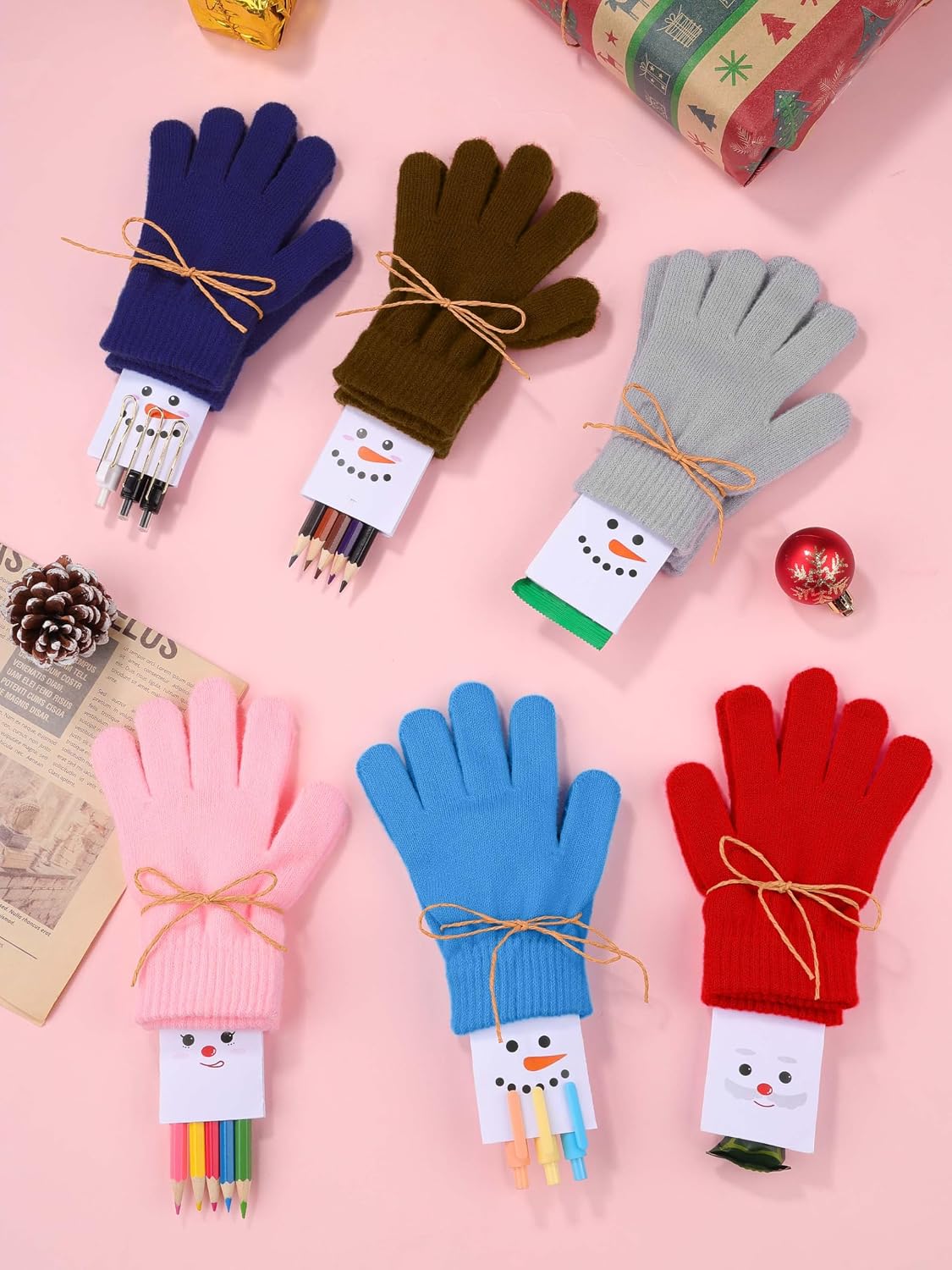Cooraby 16 Pairs Winter Kids Gloves Warm Toddler Gloves for Boys Girls