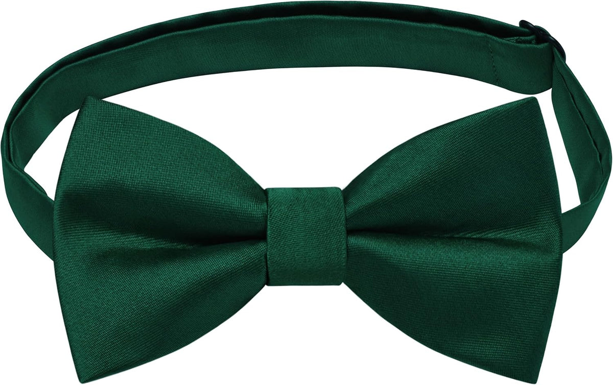 GUSLESON Solid Bow Ties for Boys Pre-Tied Baby Kids Bow Tie Adjustable Toddler Bowties for Wedding Party