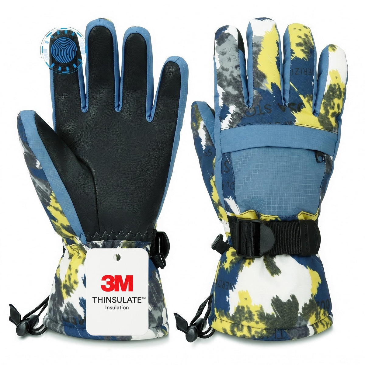 Ski Gloves,Snow Gloves Waterproof Winter Warm Cold Weather Touchscreen Gloves for Parent& Child Kids Skiing,Snowboarding