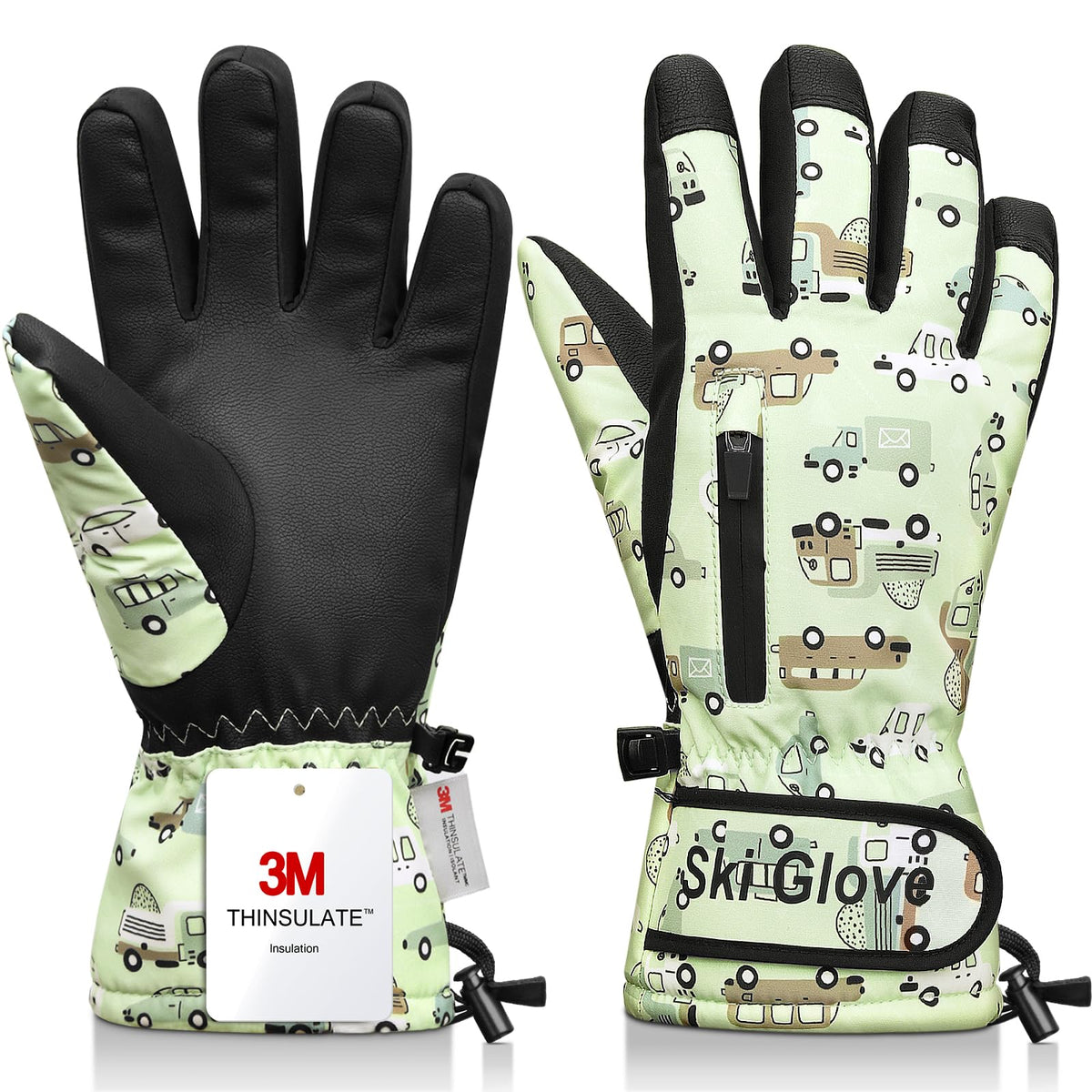Ski Gloves,Snow Gloves Waterproof Winter Warm Cold Weather Touchscreen Gloves for Parent& Child Kids Skiing,Snowboarding