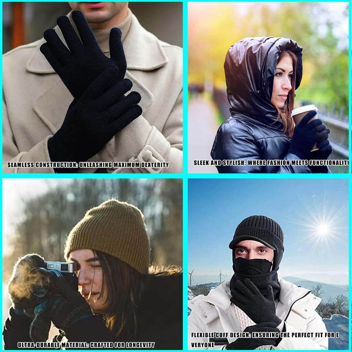 6 Pairs Winter Magic Gloves Knit Gloves for Kids Gloves Boys Winter Gloves